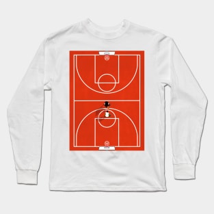 Shoot Hoops Street Basketball Court | Aerial Illustration Long Sleeve T-Shirt